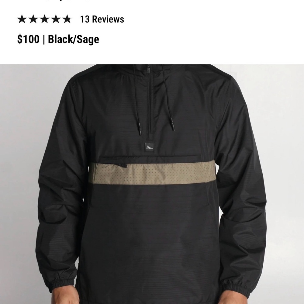 Imperial Motion Black and Sage Windbreaker